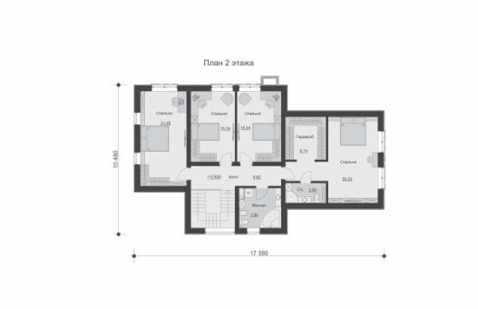 Двухэтажный дом с четырьмя спальнями, террасой и кабинетом